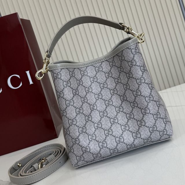 GG original fabric emblem mini bucket bag 815118 grey