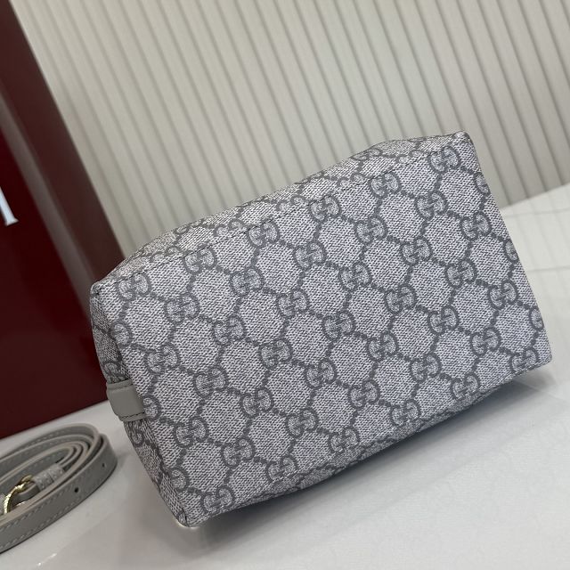 GG original fabric emblem mini bucket bag 815118 grey
