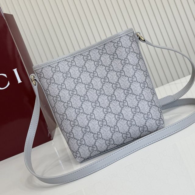 GG original fabric emblem nano bucket bag 847090 grey