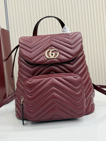 GG original lambskin marmont medium backpack 861878 bordeaux