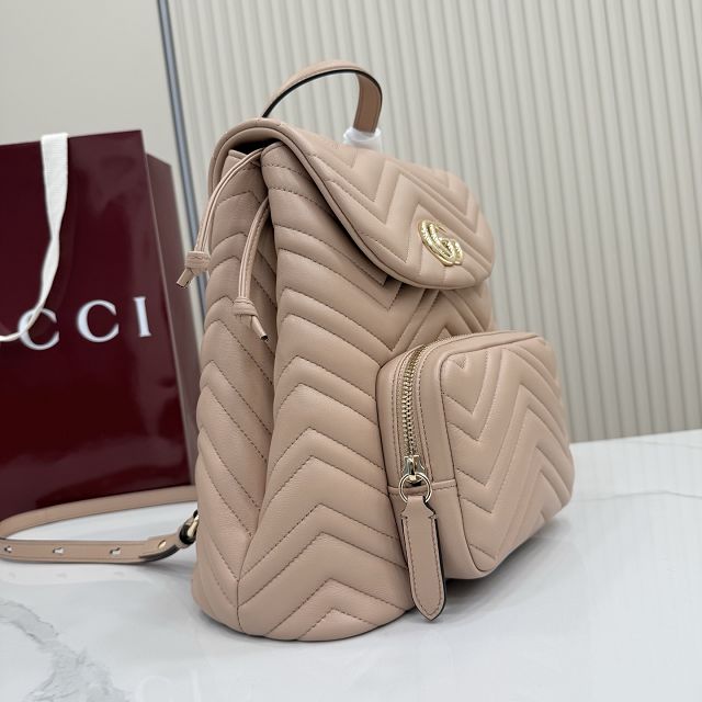 GG original lambskin marmont medium backpack 861878 pink beige