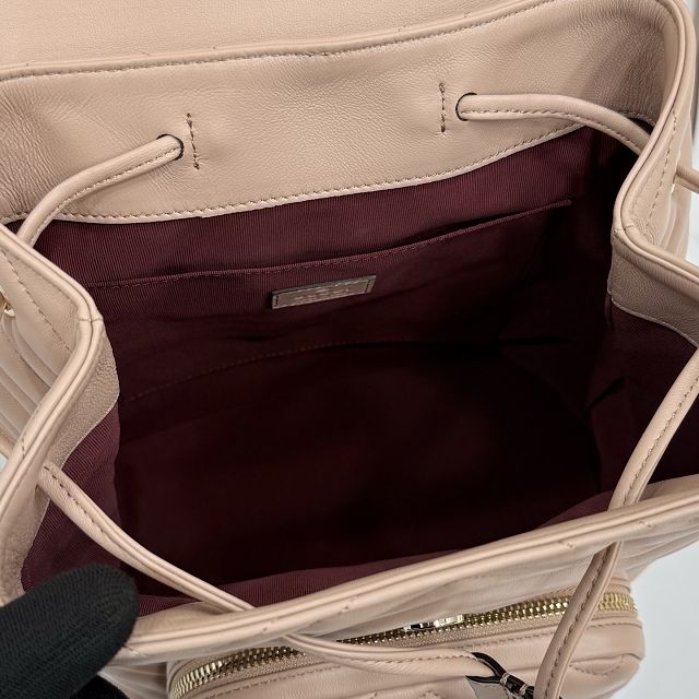GG original lambskin marmont medium backpack 861878 pink beige