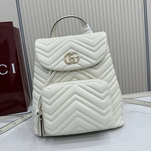 GG original lambskin marmont medium backpack 861878 white 
