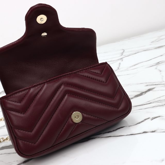 GG original lambskin marmont mini shoulder bag 841290 bordeaux