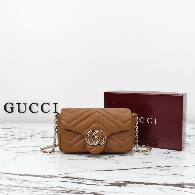 GG original lambskin marmont mini shoulder bag 841290 brown