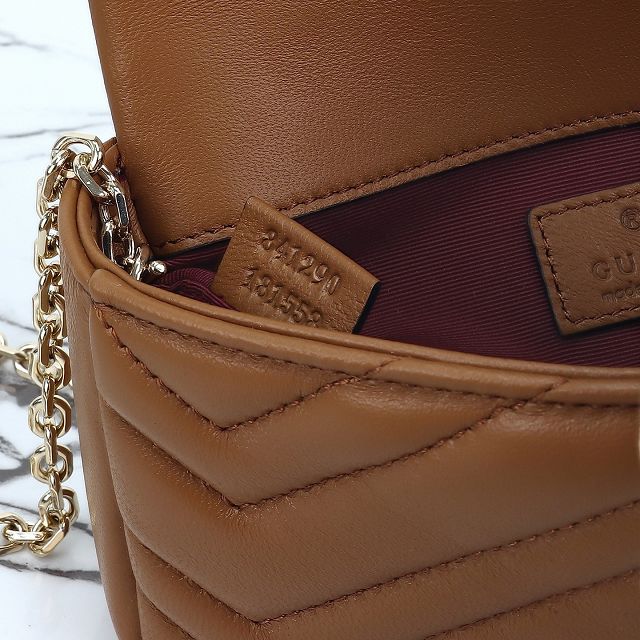 GG original lambskin marmont mini shoulder bag 841290 brown