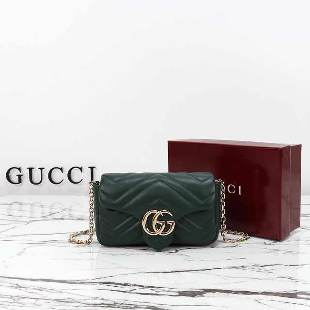 GG original lambskin marmont mini shoulder bag 841290 dark green