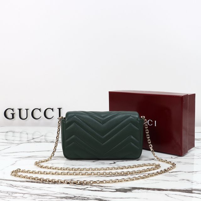 GG original lambskin marmont mini shoulder bag 841290 dark green