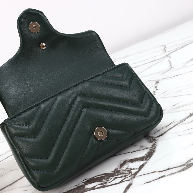 GG original lambskin marmont mini shoulder bag 841290 dark green