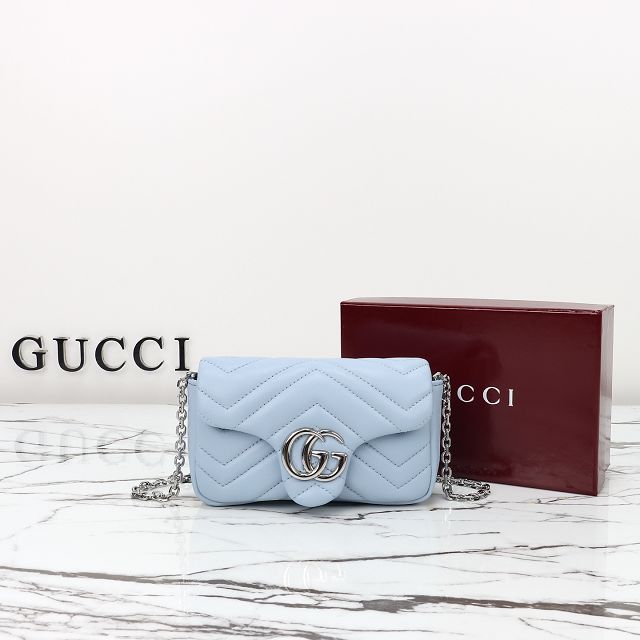 GG original lambskin marmont mini shoulder bag 841290 light blue