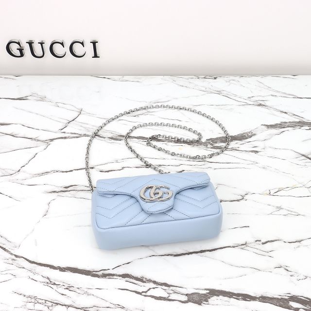 GG original lambskin marmont mini shoulder bag 841290 light blue