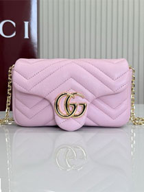 GG original lambskin marmont mini shoulder bag 841290 pink