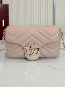 GG original lambskin marmont mini shoulder bag 841290 pink beige 