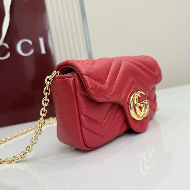 GG original lambskin marmont mini shoulder bag 841290 red