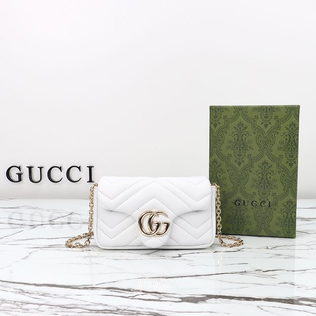 GG original lambskin marmont mini shoulder bag 841290 white