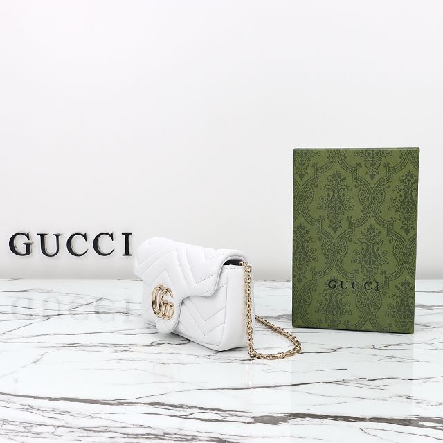 GG original lambskin marmont mini shoulder bag 841290 white