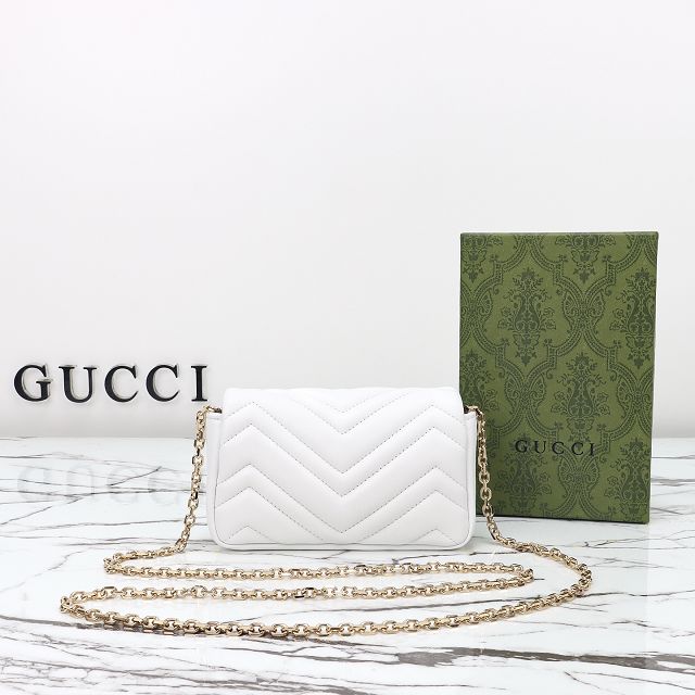 GG original lambskin marmont mini shoulder bag 841290 white