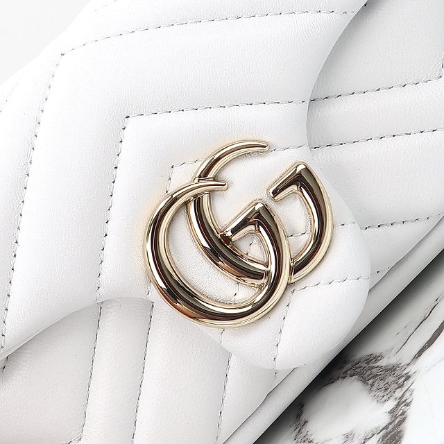 GG original lambskin marmont mini shoulder bag 841290 white