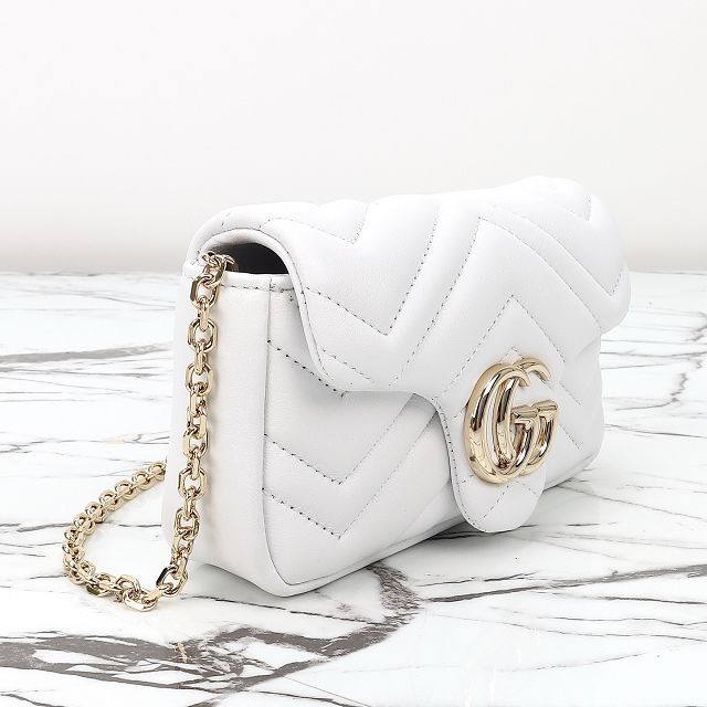GG original lambskin marmont mini shoulder bag 841290 white
