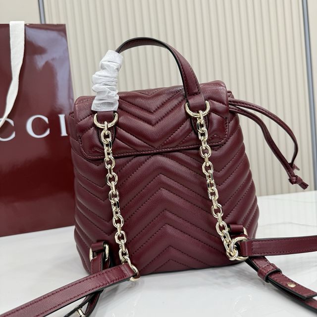 GG original lambskin marmont small backpack 855921 bordeaux