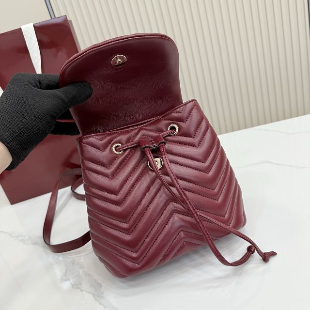 GG original lambskin marmont small backpack 855921 bordeaux