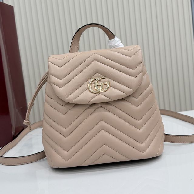 GG original lambskin marmont small backpack 855921 pink beige