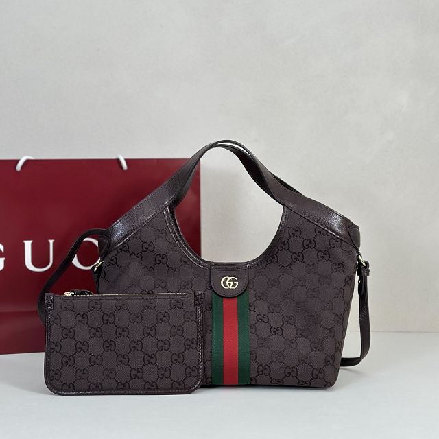 GG original canvas giglio small tote bag 860845 dark brown