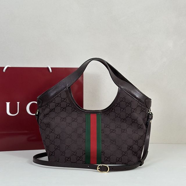 GG original canvas giglio small tote bag 860845 dark brown