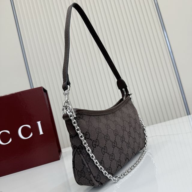 GG original canvas gossip small shoulder bag 875847 dark brown