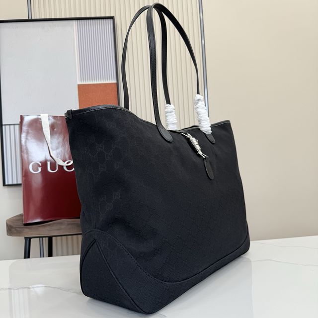 GG original canvas jackie large tote bag 867014 black