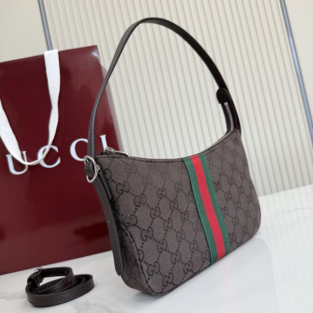 GG original canvas lunetta small crossbody bag 863406 dark brown