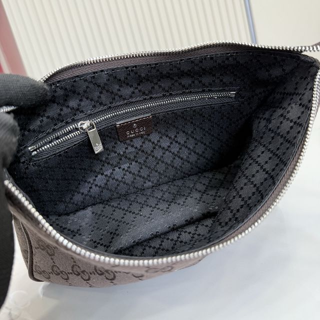 GG original canvas lunetta small shoulder bag 874743 dark brown
