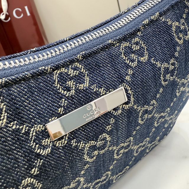 GG original denim lunetta small shoulder bag 874743 blue