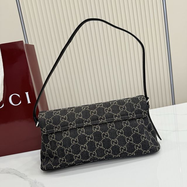 GG original denim madison medium shoulder bag 874744 black