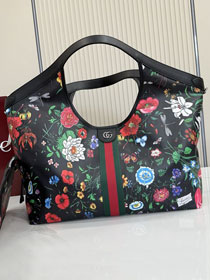 GG original fabric giglio large tote bag 853971 black