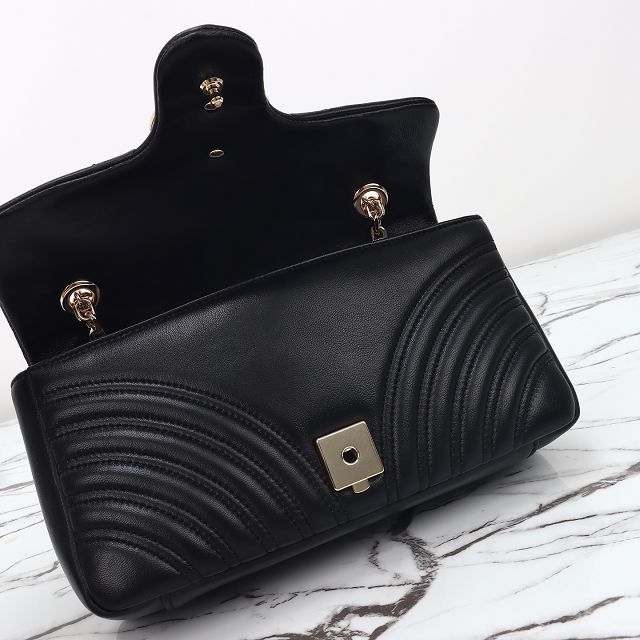 GG original lambskin marmont medium shoulder bag 837267 black