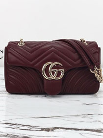 GG original lambskin marmont medium shoulder bag 837267 bordeaux