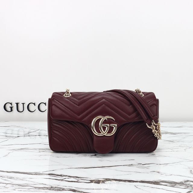 GG original lambskin marmont medium shoulder bag 837267 bordeaux