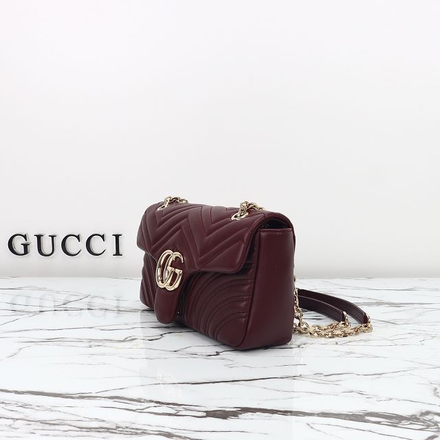GG original lambskin marmont medium shoulder bag 837267 bordeaux