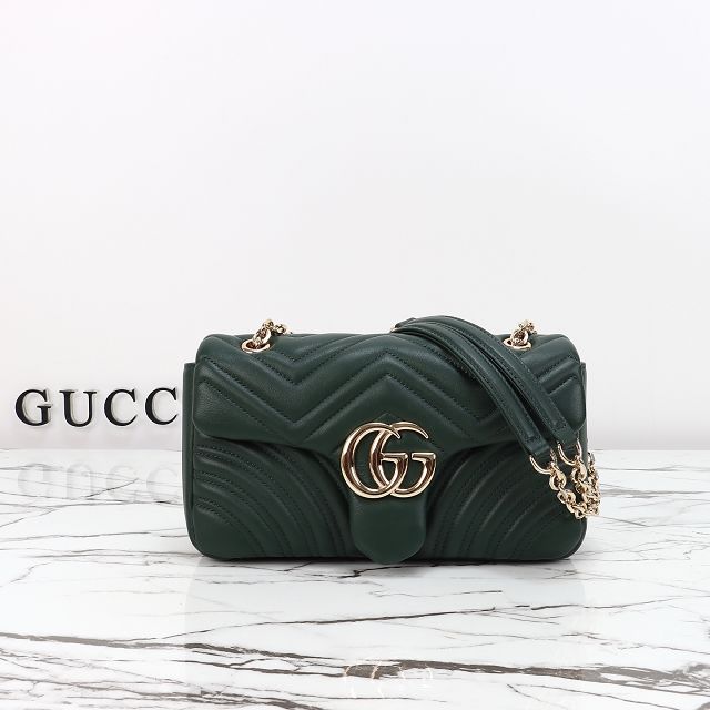 GG original lambskin marmont medium shoulder bag 837267 dark green
