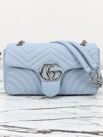GG original lambskin marmont medium shoulder bag 837267 light blue