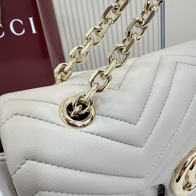GG original lambskin marmont medium shoulder bag 837267 light grey