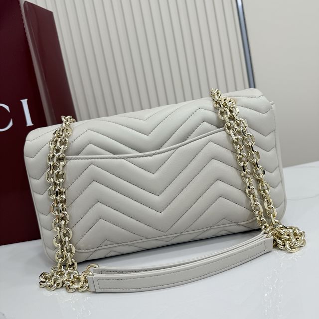 GG original lambskin marmont medium shoulder bag 837267 light grey