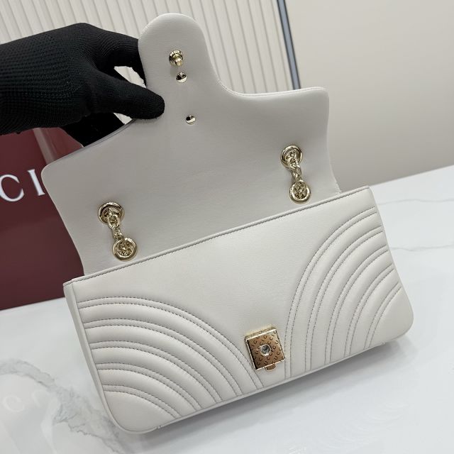 GG original lambskin marmont medium shoulder bag 837267 light grey