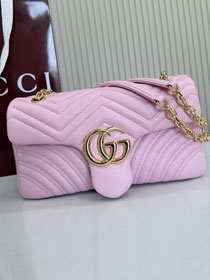 GG original lambskin marmont medium shoulder bag 837267 pink