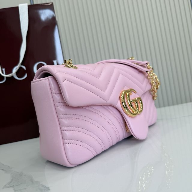 GG original lambskin marmont medium shoulder bag 837267 pink