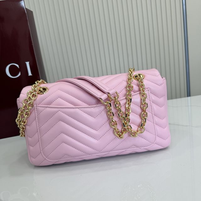 GG original lambskin marmont medium shoulder bag 837267 pink