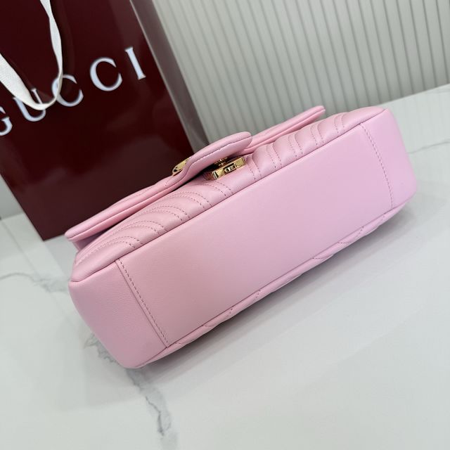 GG original lambskin marmont medium shoulder bag 837267 pink