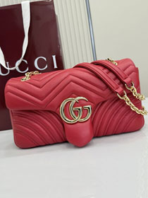 GG original lambskin marmont medium shoulder bag 837267 red