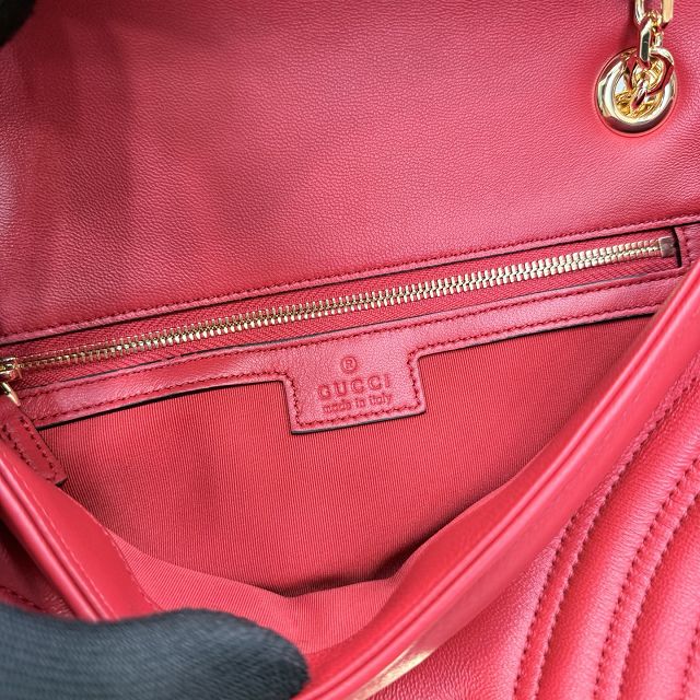 GG original lambskin marmont medium shoulder bag 837267 red